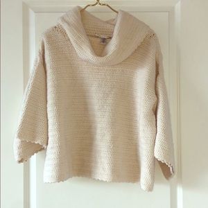 Cream DVF bubble turtleneck sweater